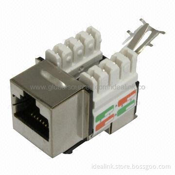 Module Jack for Cat5e and 6 LAN Cables, with Shielded and Unshielded Types